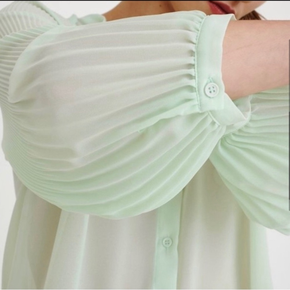 InWear | Green Button Front Blouse Size 12 - Picture 5 of 9